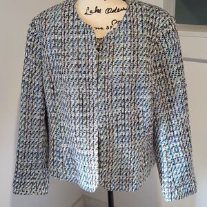 Ann Klein jacket multi blues with gold flecks